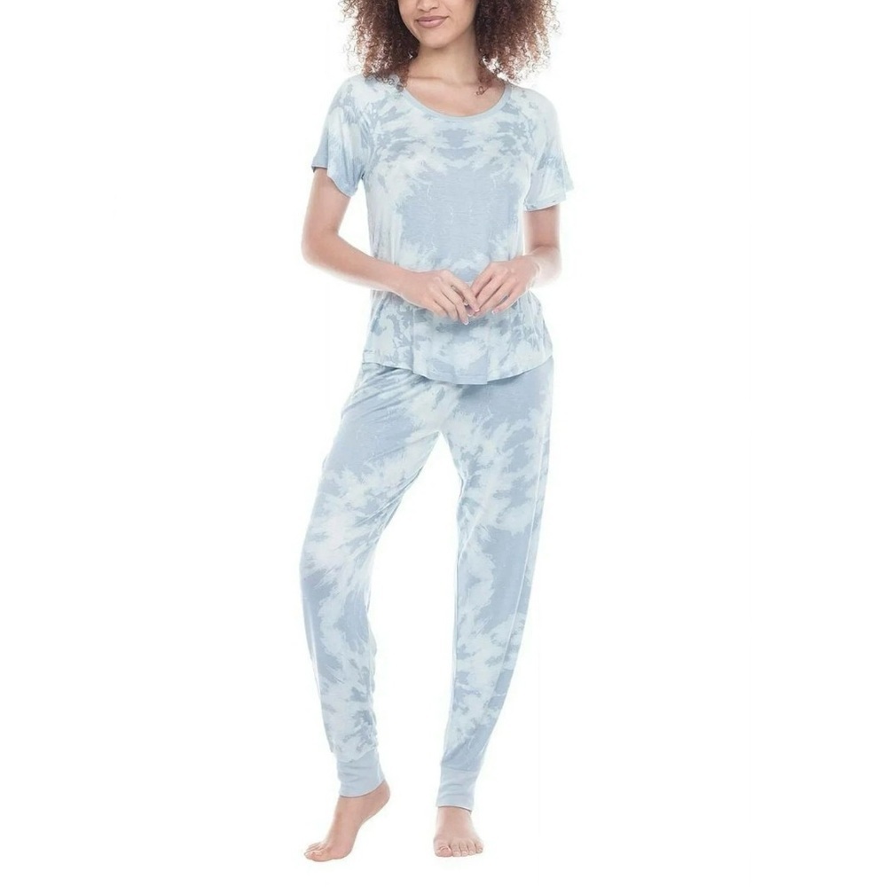 Honeydew Jersey Vitamin Sea Blue & White Tie-dye Medium Pajama Set